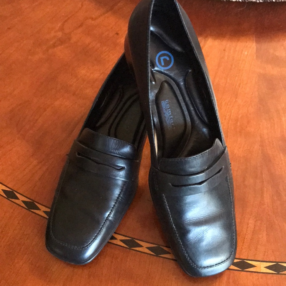 Rockport Black Leather Flats Classic Loafers